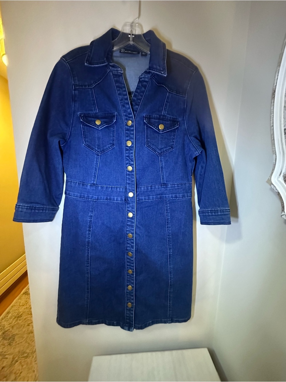 New York & Company Royal Blue Denim Shirt Jacket